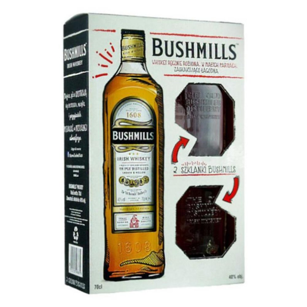 Whisky Bushmills +2 Szklanki 40% 700 ml