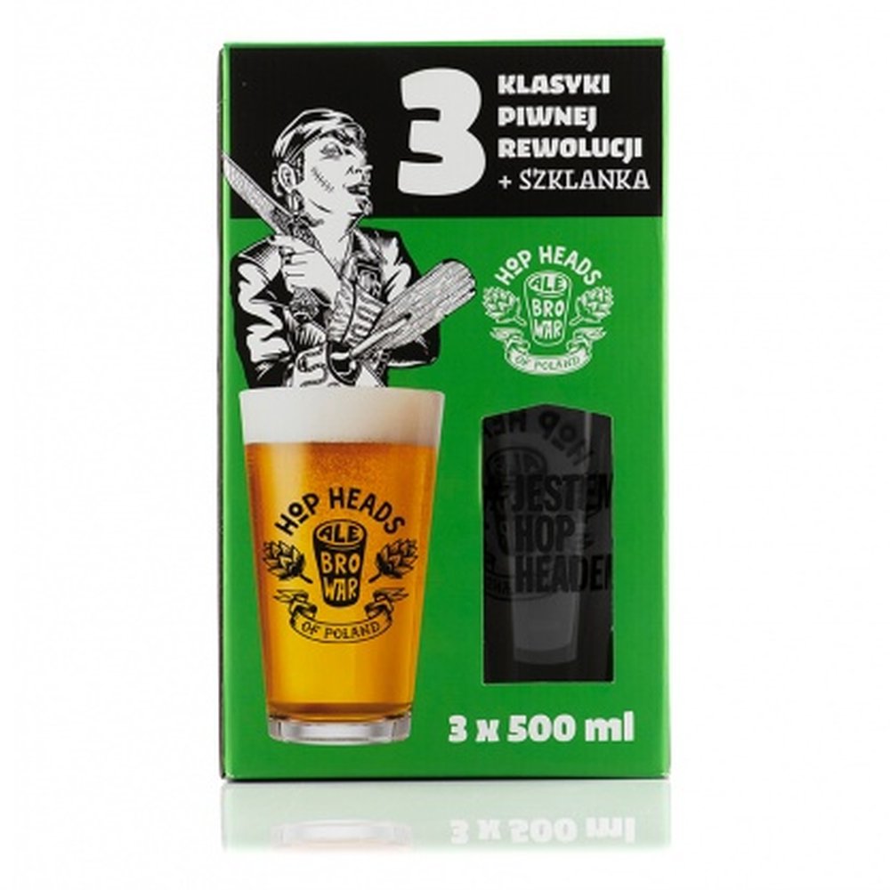 Piwo AleBrowar Zestaw 3 Klasyków Ze Szklanką 3 x 500 ml