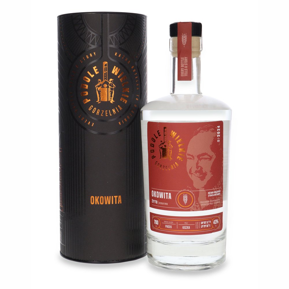 Okowita Podole Wielkie Żyto Premium 43% 700 ml Tuba