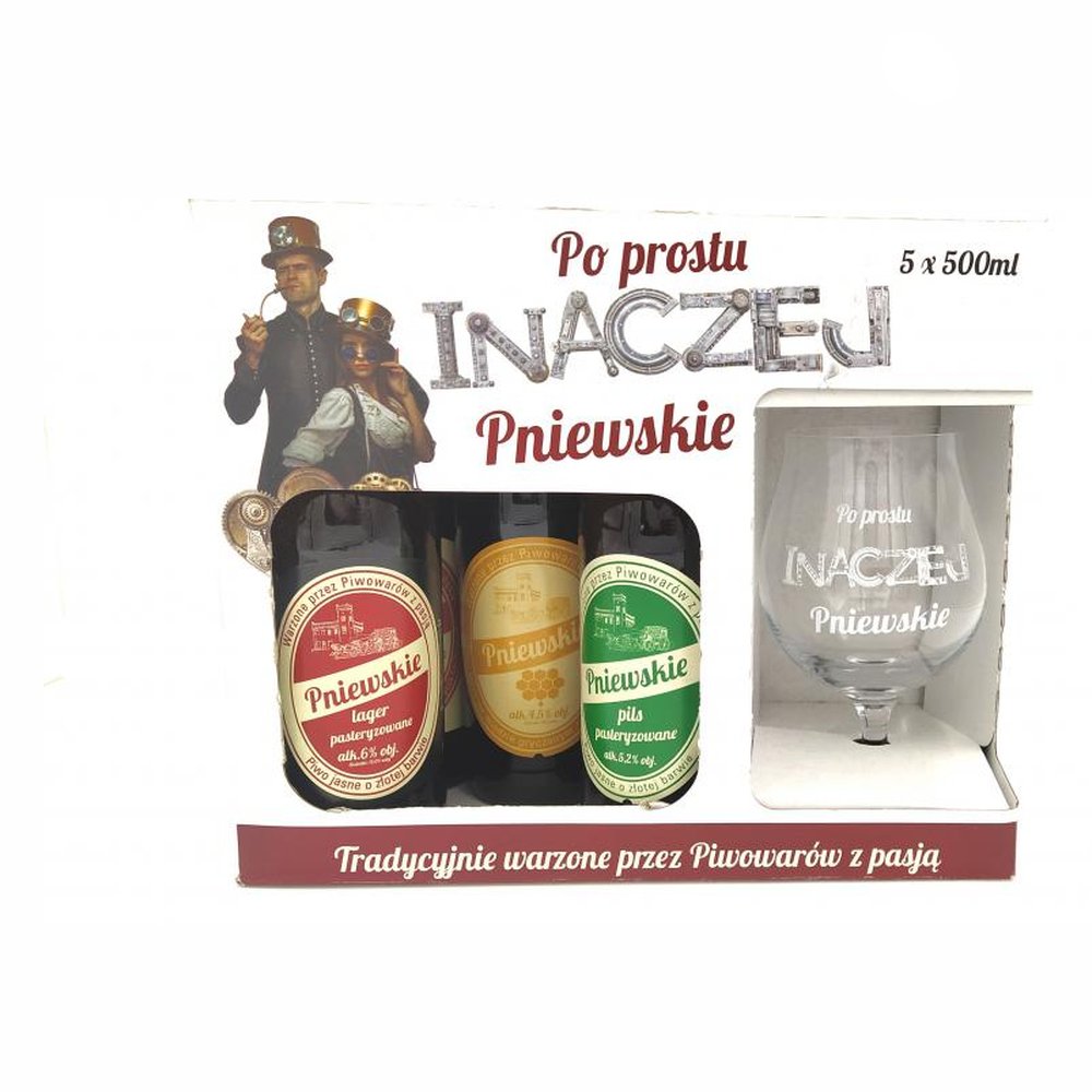 Piwo Pniewskie 5 Pack + pokal 5 x 500 ml giftbox