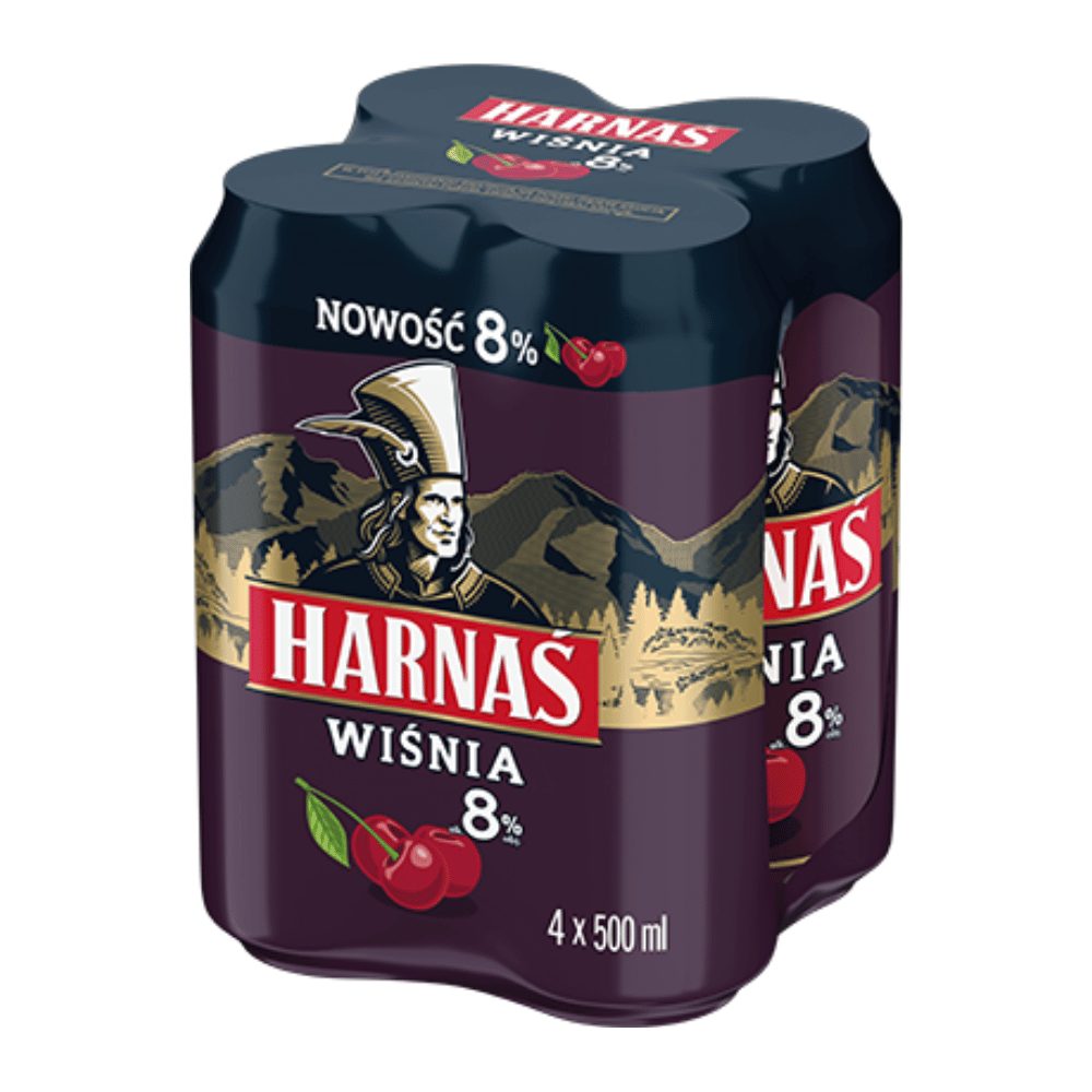 Piwo Harnaś Wiśnia 8% 500 ml 4-pak Puszka DRS