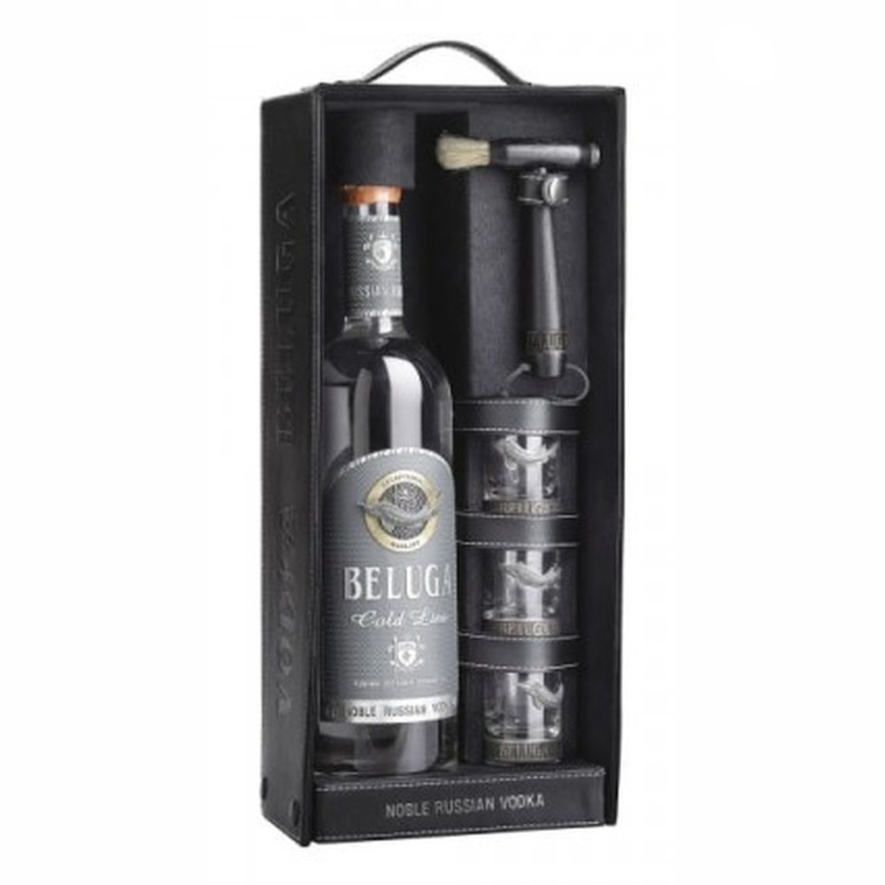 Wódka Beluga Gold Line Leather +3 Kieliszki 40% 700 ml