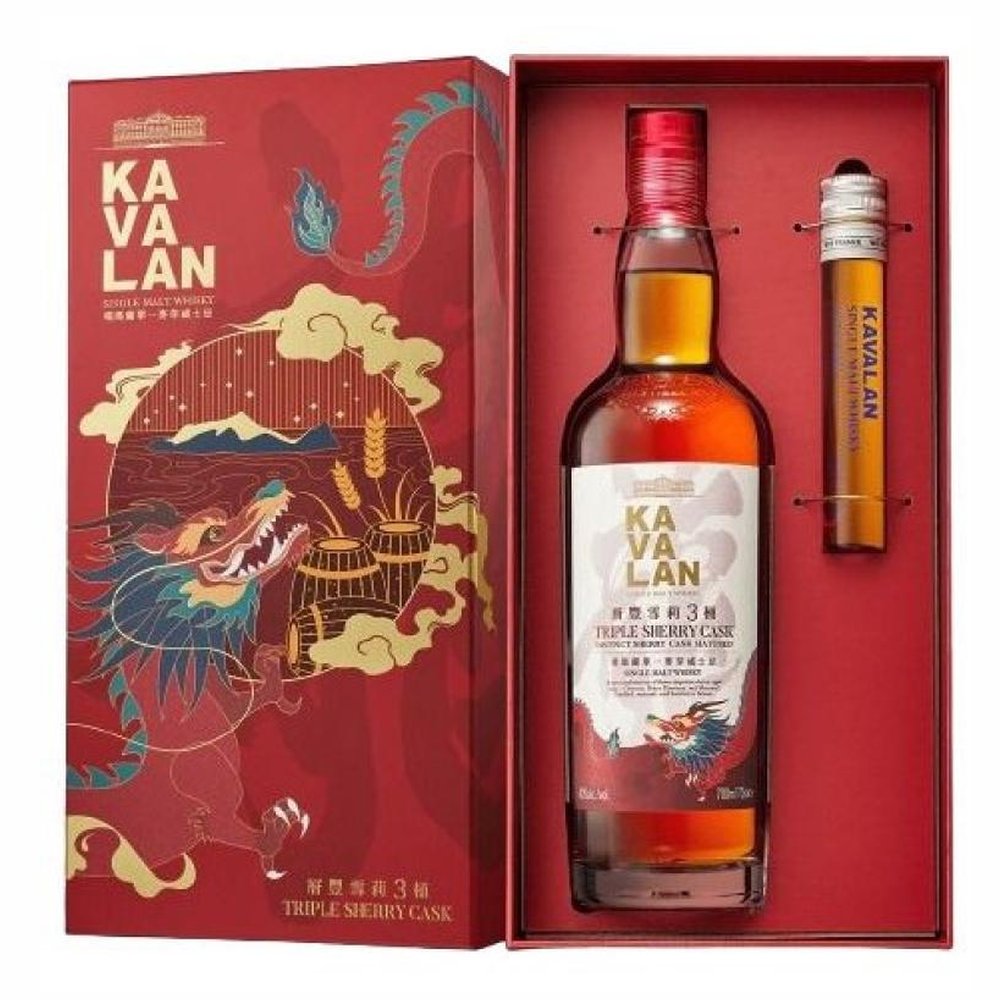 Whisky Kavalan Triple Sherry Cask 2024 + Wine Dragon 40% 700 ml