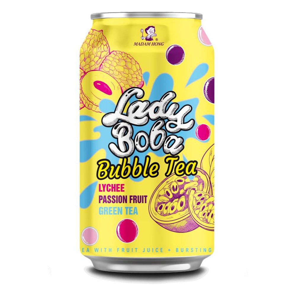 Napój Lady Boba Bubble Passion Fruit Tea Green Lychee 320 ml puszka