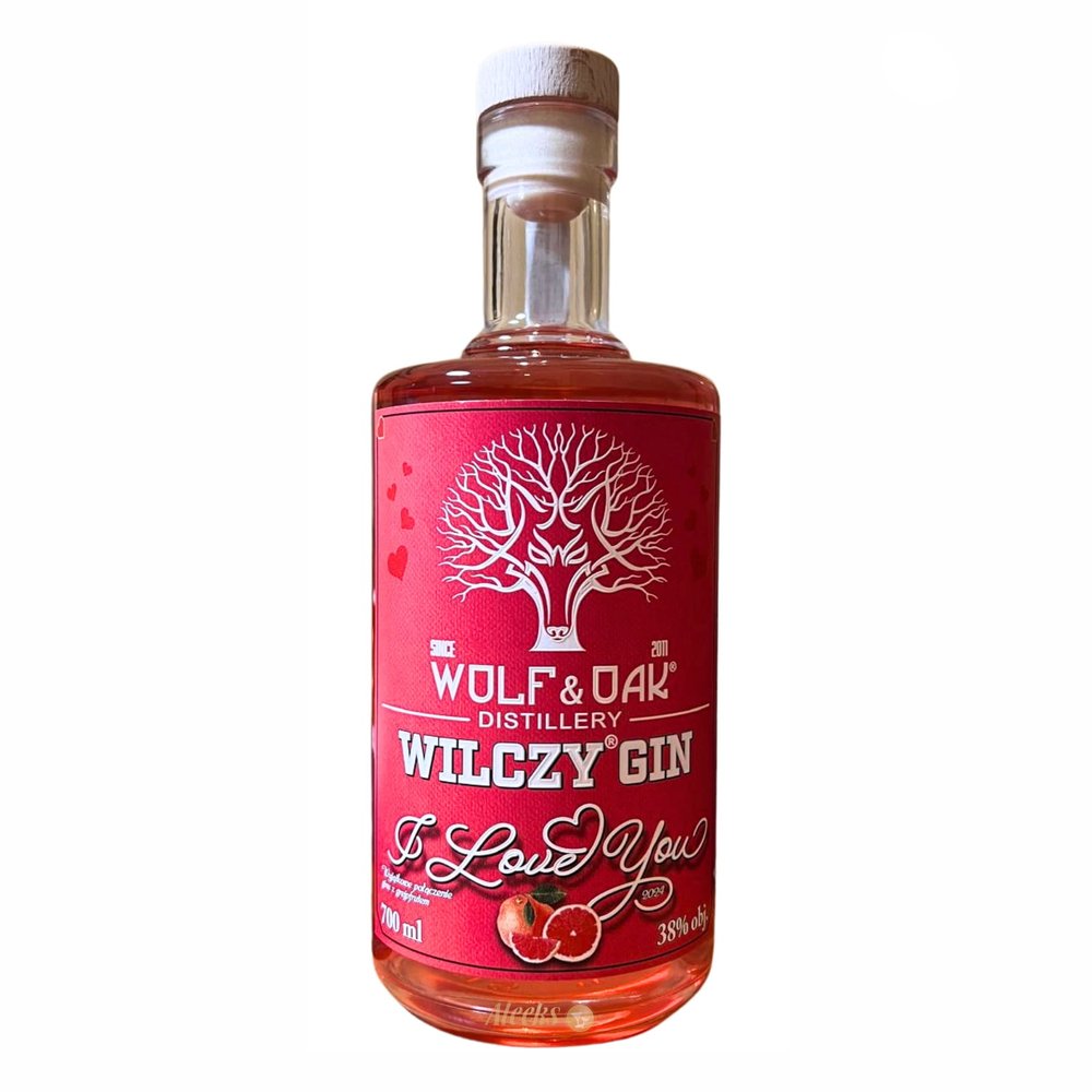 Gin Wolf & Oak I Love You Grejpfrut 38% 700 ml