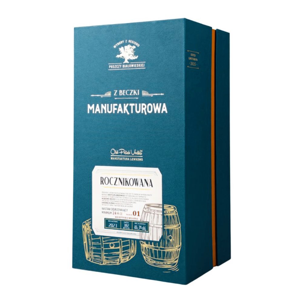 Wódka Manufakturowa Rocznikowana 2023 z Beczki nr 01 + 2 Kieliszki 46,3% 700 ml