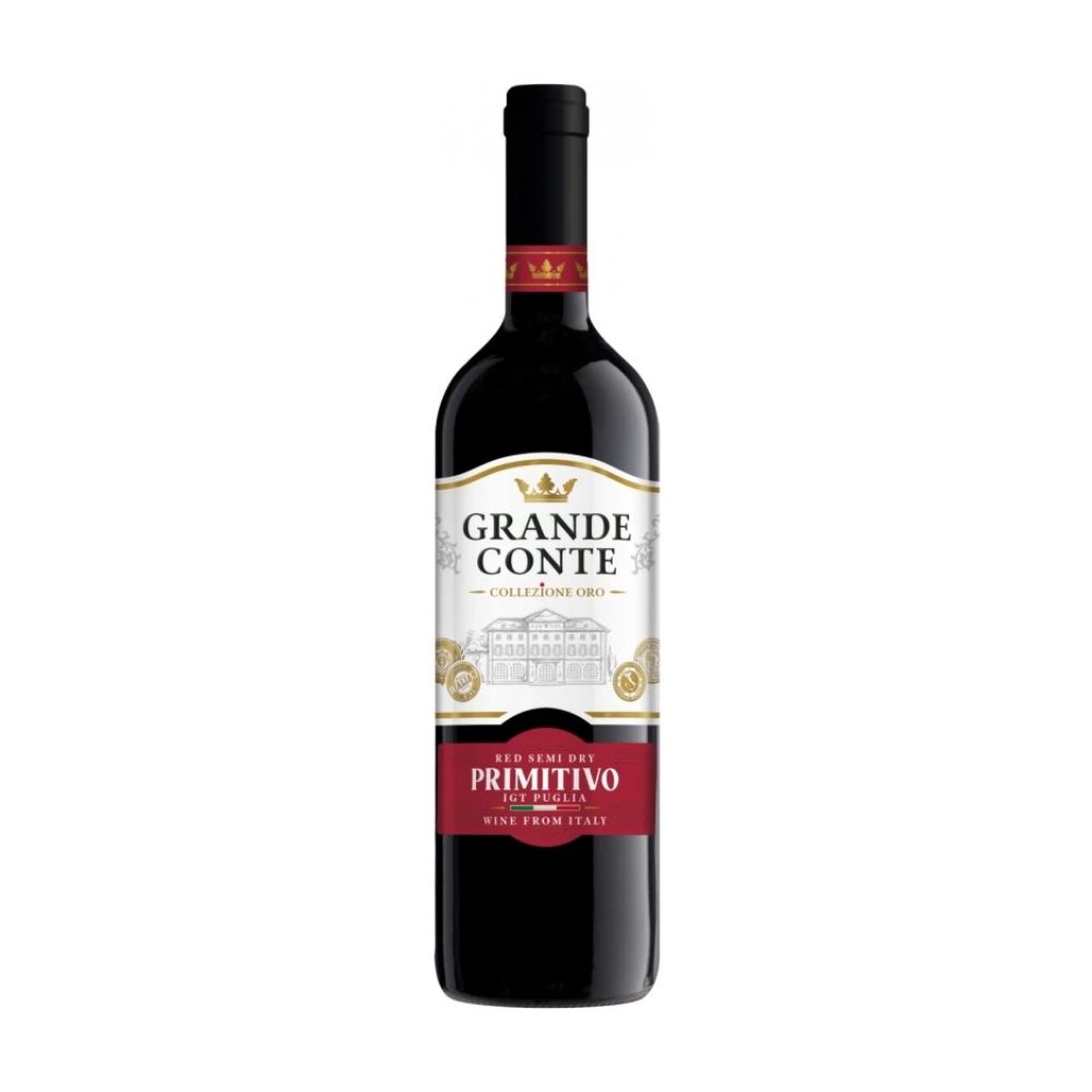 Wino Grande Conte Primitivo 13% czerwone półwytrawne 750 ml