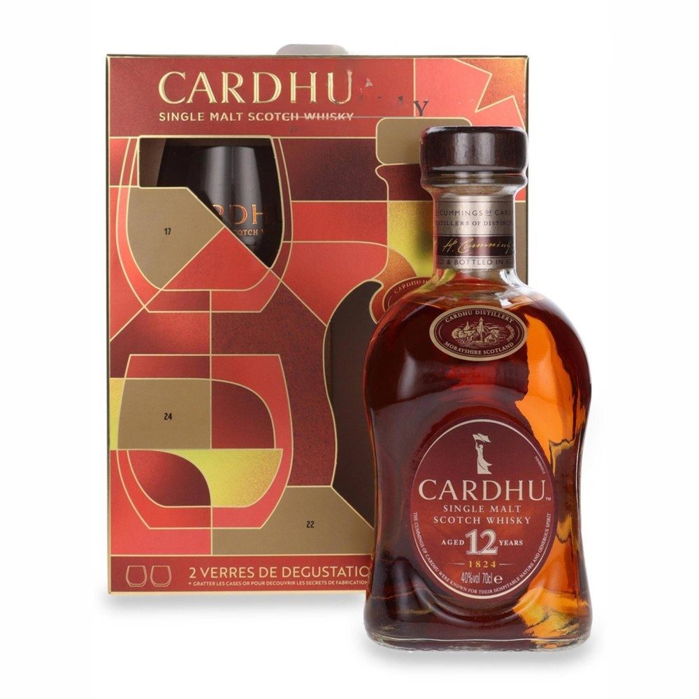 Whisky Cardhu 12YO Single Malt 40% 700 ml  + 2 Szklanki