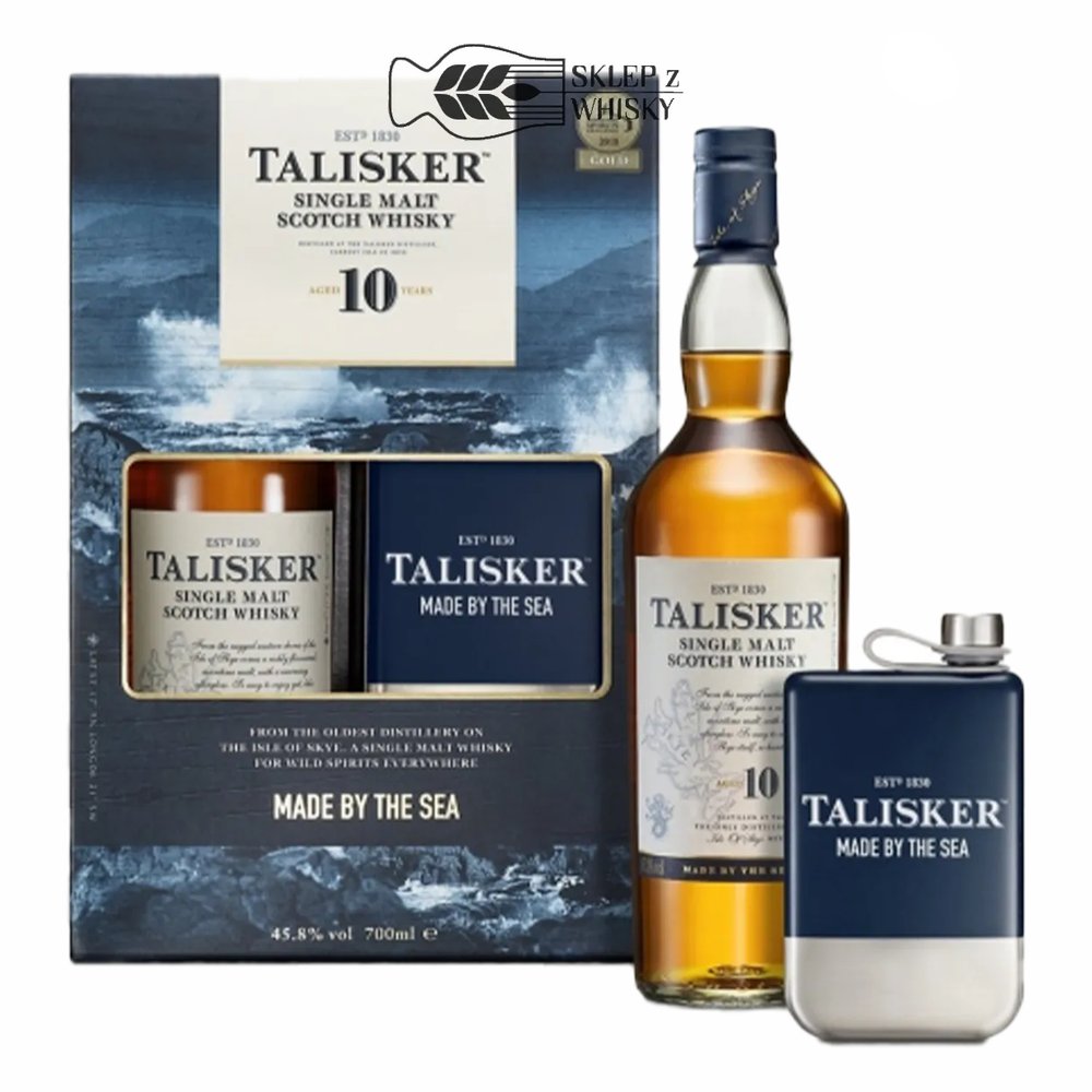 Whisky Talisker 10YO Single Malt 45,8% 700 ml + Piersiówka
