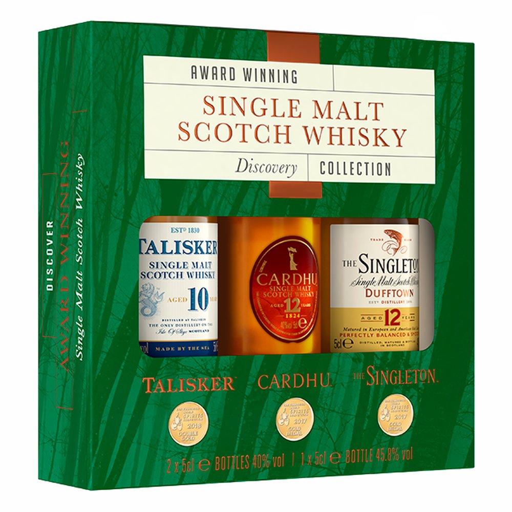 Whisky Zestaw Explorer Pack Single Malts Talisker 10, Cardhu 12,Singleton 12 Miniaturka 3 x 50 ml