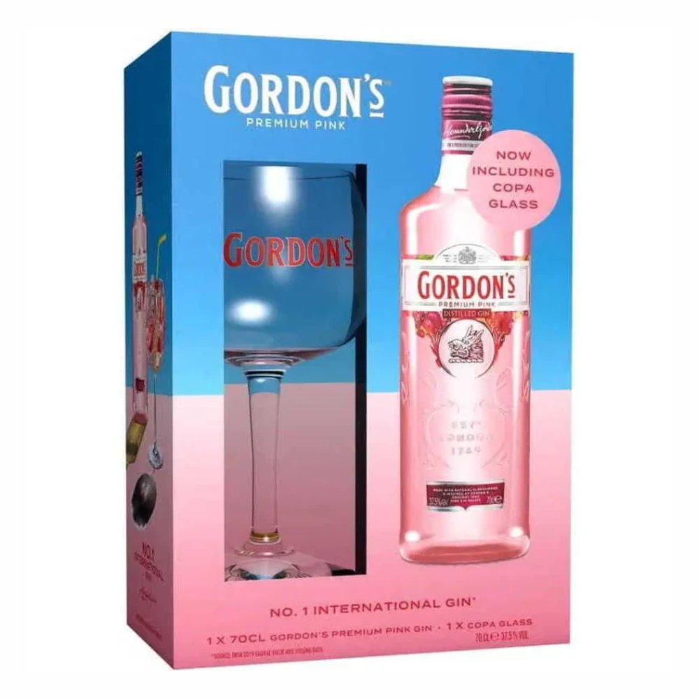 Gin Gordon's Pink Copa Glass 37,5% 700 ml + Kieliszek