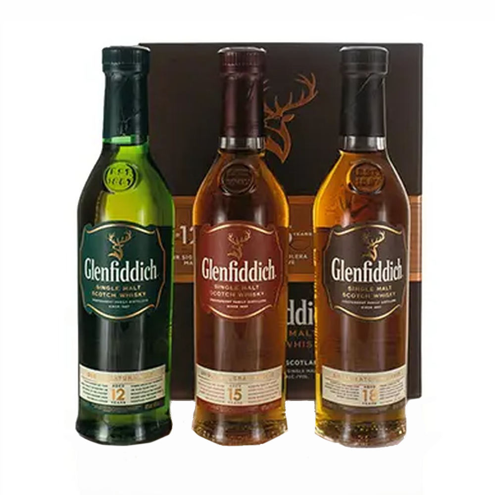 Whisky Glenlivet 12yo,15yo,18yo Zestaw 3 x 200 ml