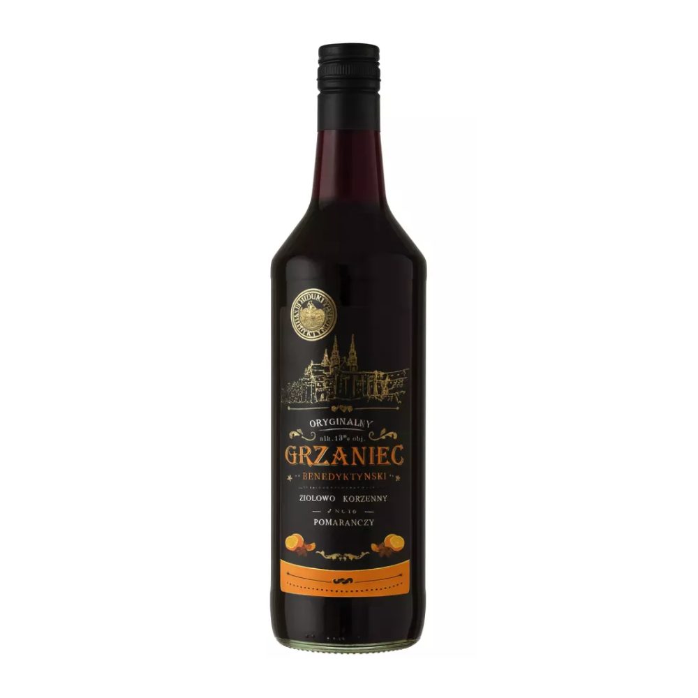 Wino Grzaniec Benedyktyński z nutą pomarańczy 13% czerwone słodkie 1000 ml