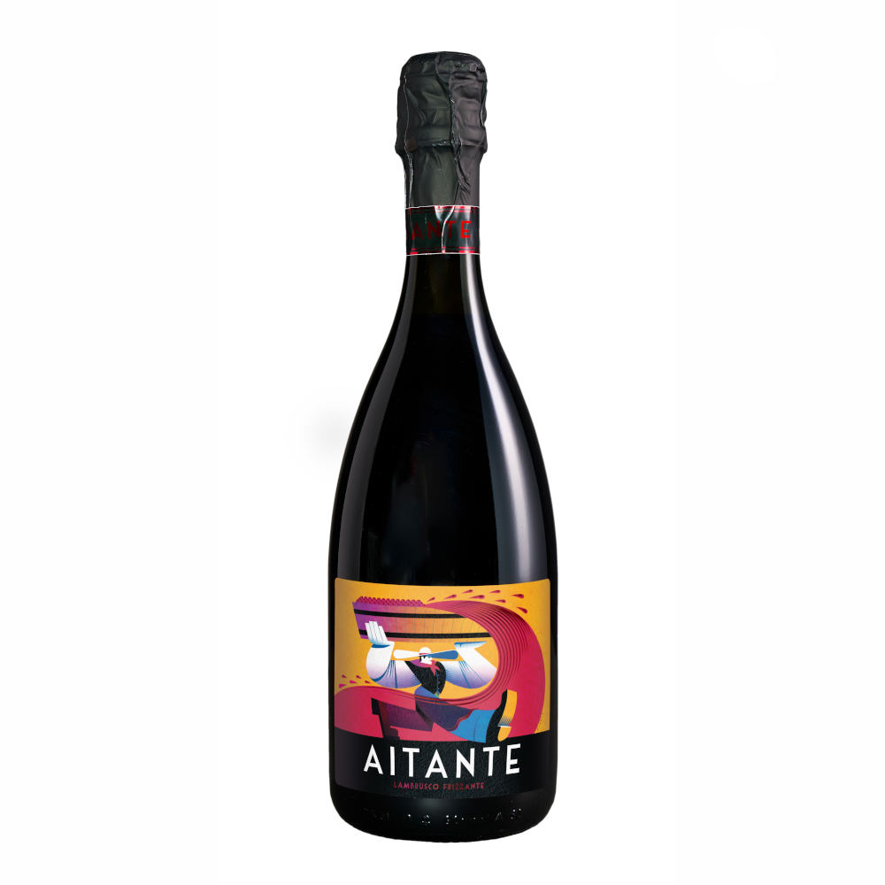 Wino musujące Terre Felsinee Lambrusco dell'Emilia IGT Frizzante AITANTE 12% czerwone póływtrawne 750 ml