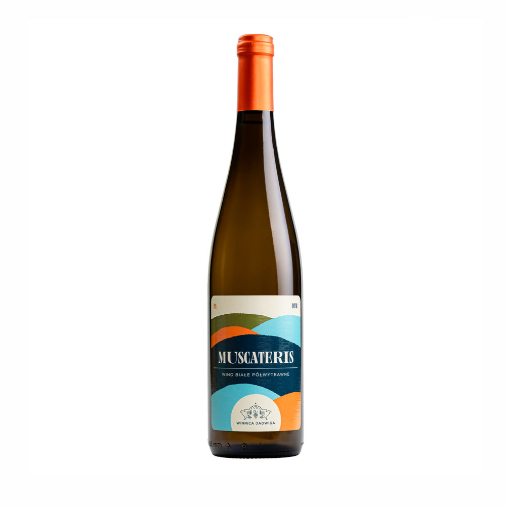Wino Winnica Jadwiga Muscateris 2025 12% białe półwytrawne 750 ml