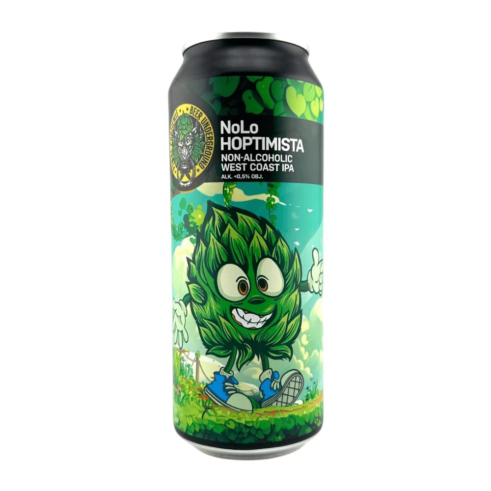 Piwo Piwne Podziemie NoLo Hoptimista West Coast IPA 0% 500 ml puszka DRS