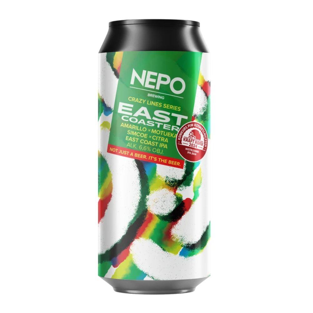 Piwo Nepomucen Crazy Lines Series East Coaster East Coast IPA 6,6% 500 ml puszka DRS