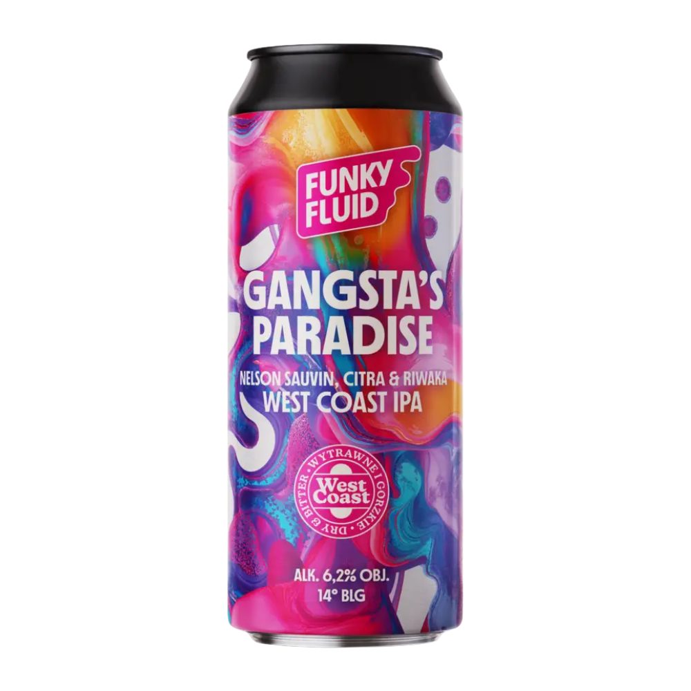 Piwo Funky Fluid Gangsta's Paradise West Coast IPA 6,2% 500 ml puszka DRS