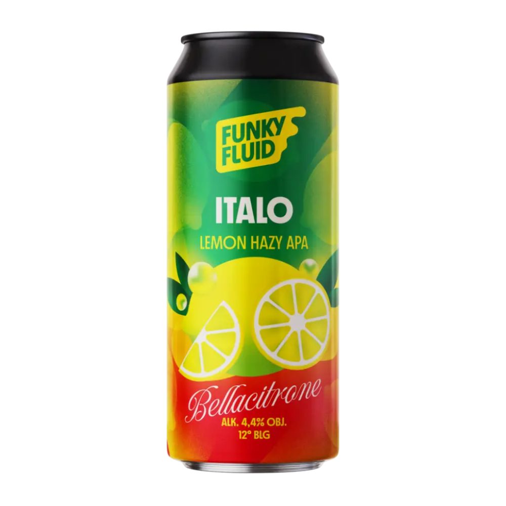 Piwo Funky Fluid Free Italo Lemon Hazy APA 4,4% 500 ml