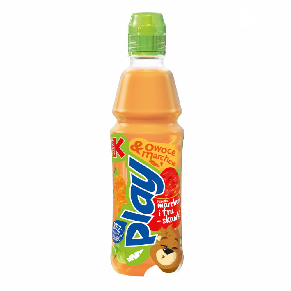 Sok Kubuś Play Owoce & Marchew Truskawka 400 ml DRS