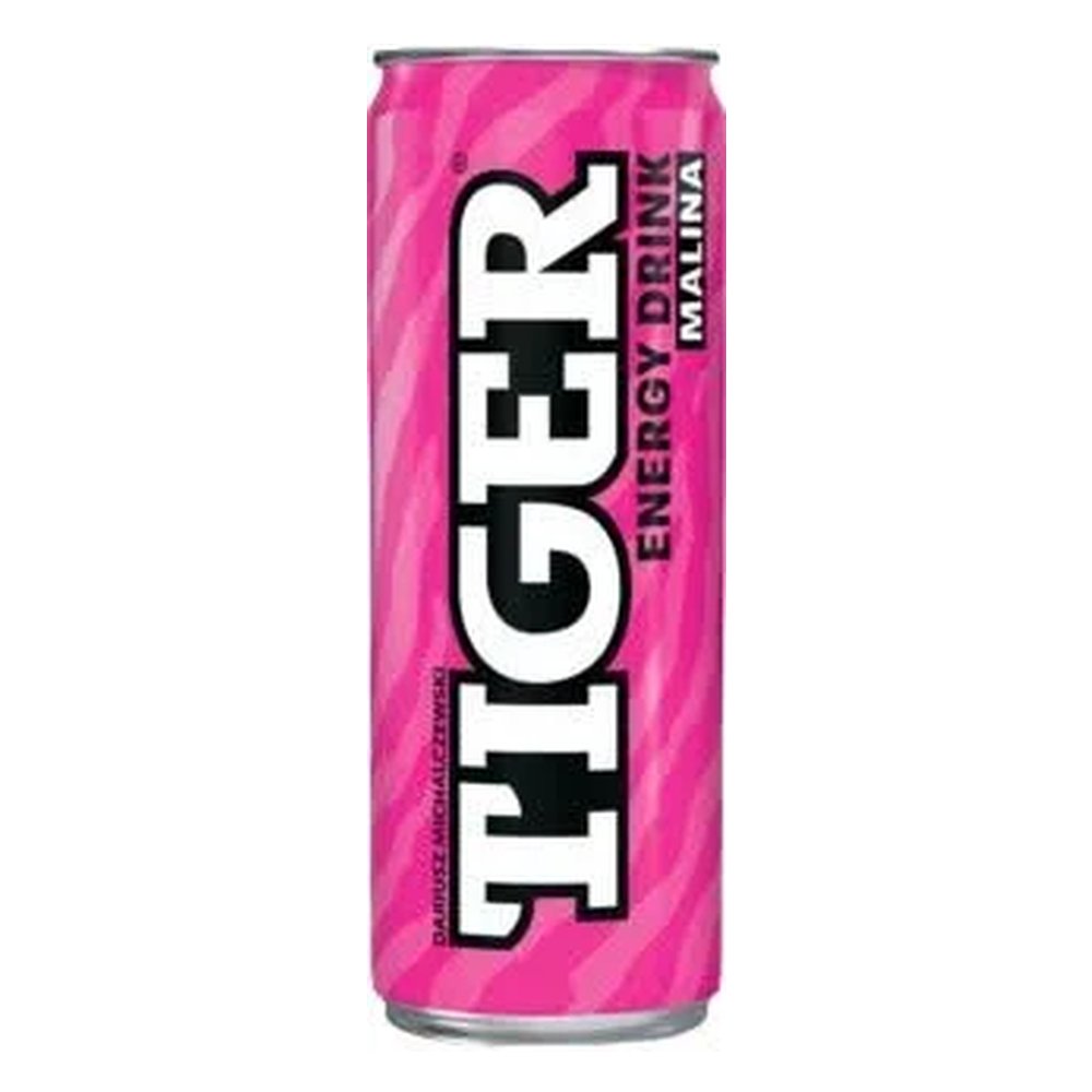 Energetyk Tiger Malina 12 x 250 ml puszka DRS