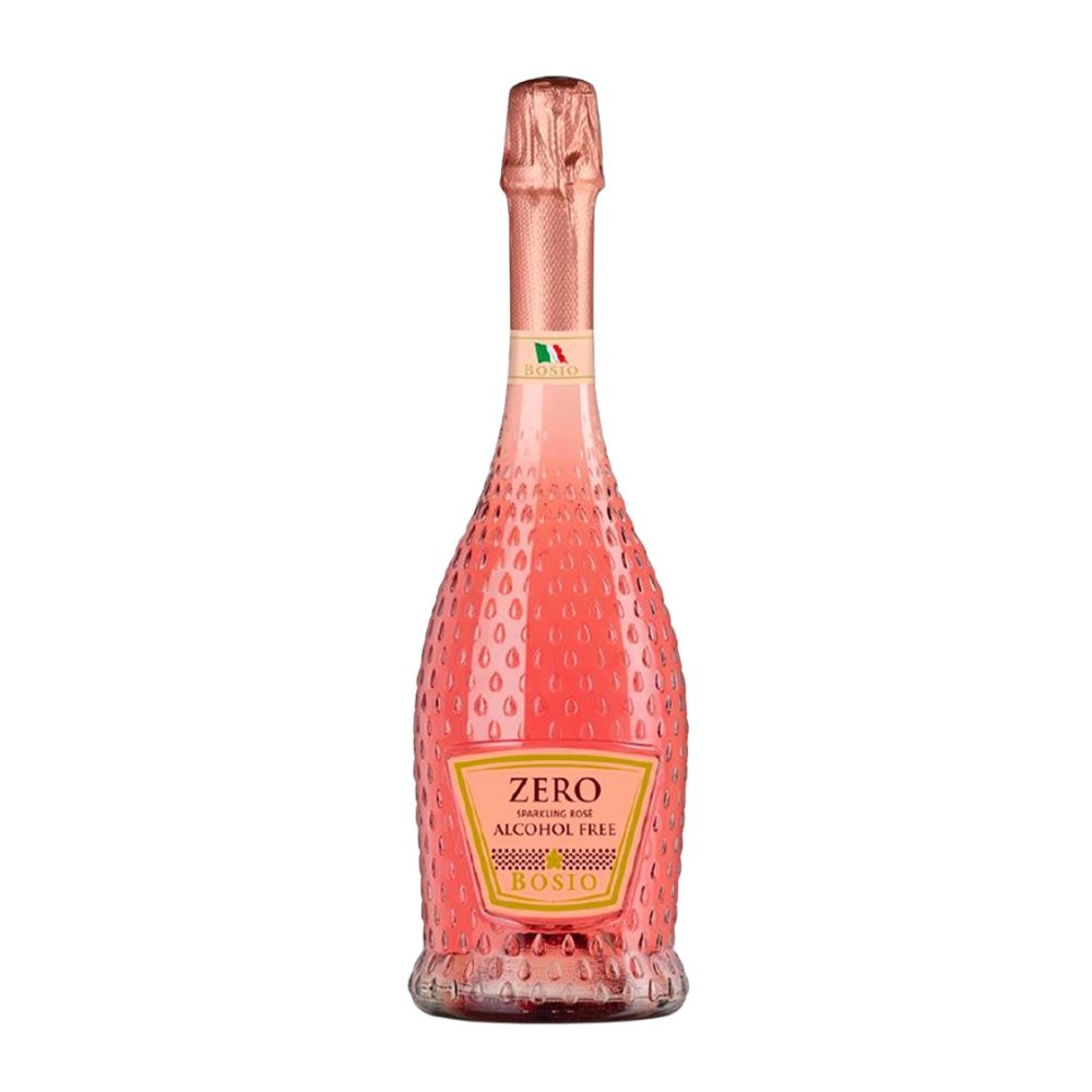 Wino musujące Bosio Zero Sparkling Rose 0% różowe półwytrawne 750 ml