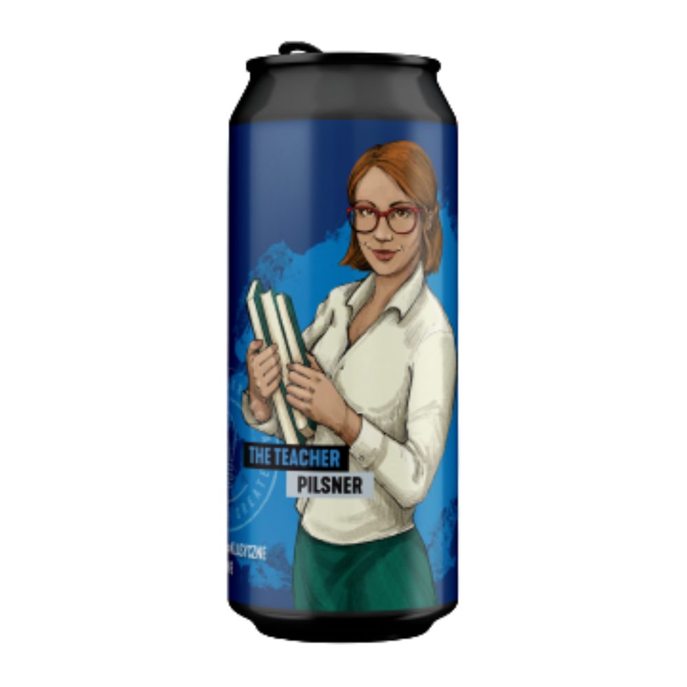 Piwo Brokreacja The Teacher Pilsner 4,8% 500 ml puszka DRS
