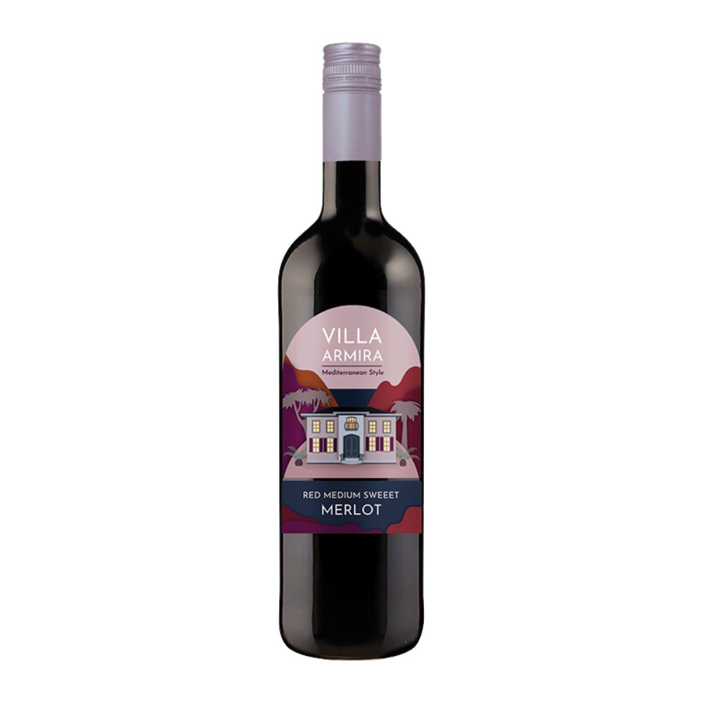 Wino Villa Armira Merlot 12% czewone półsłodkie 750 ml