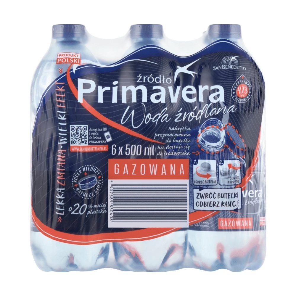 Woda Primavera gazowana 6 x 500 ml