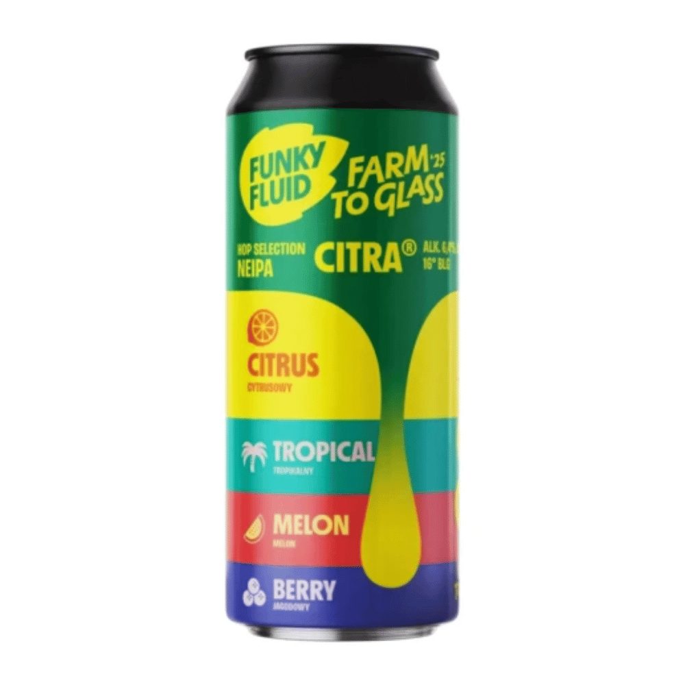 Piwo  Funky Fluid Farm To Glass Citra vol.2  Hop Selection Single Hop NEIPA 6,5% 500 ml