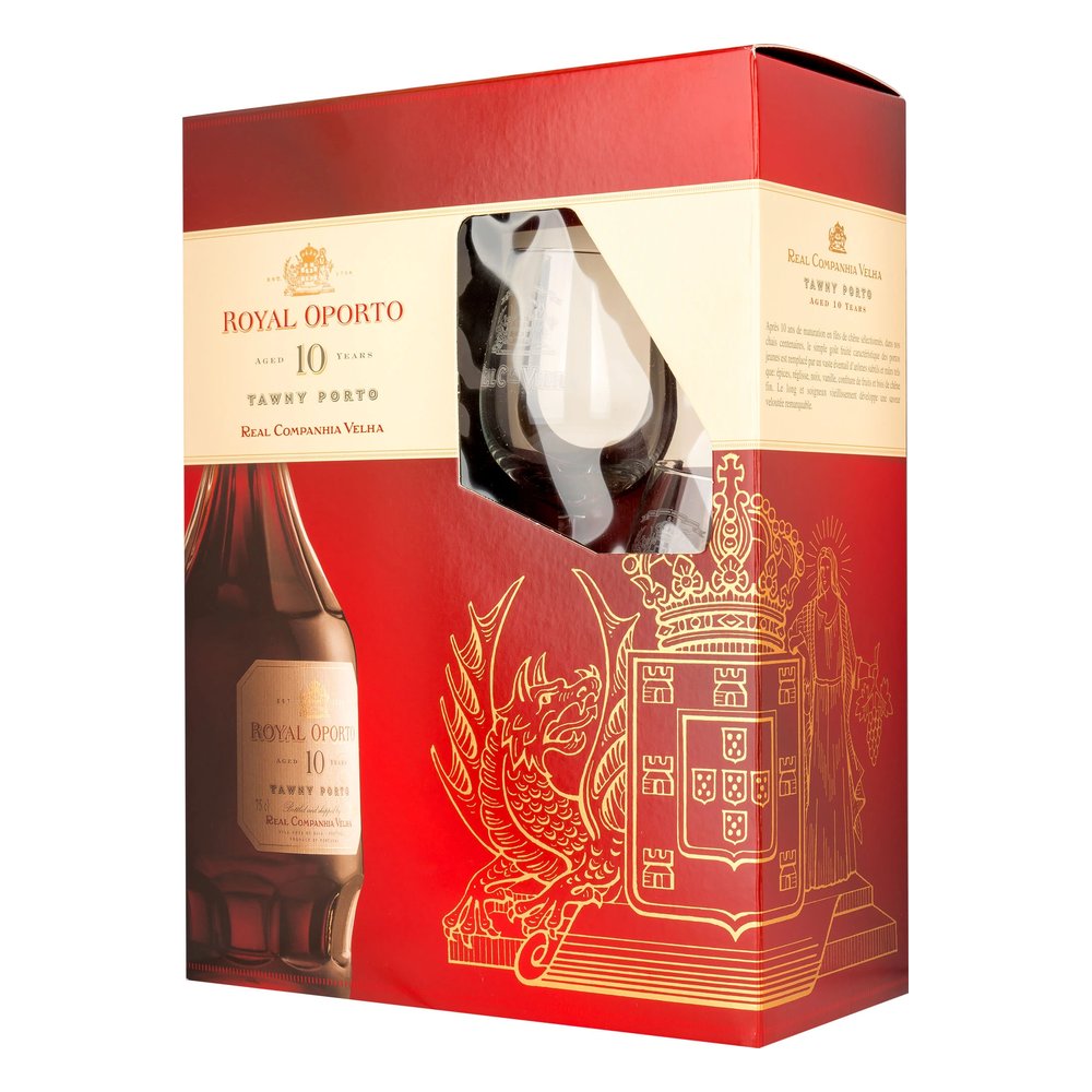 Wino Royal Oporto 10YO Tawny Porto + 2 Kieliszki 20% czerwone słodkie 750 ml