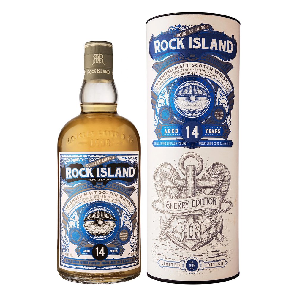 Whisky Rock Island Blended Malt 14YO Sherry 46,8% 700 ml Tuba