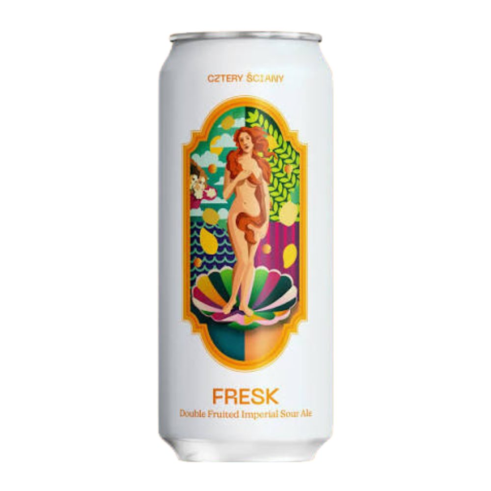 Piwo Browar Cztery Ściany Fresk Double Fruited Imperial Sour Ale 6% 500 ml puszka DRS