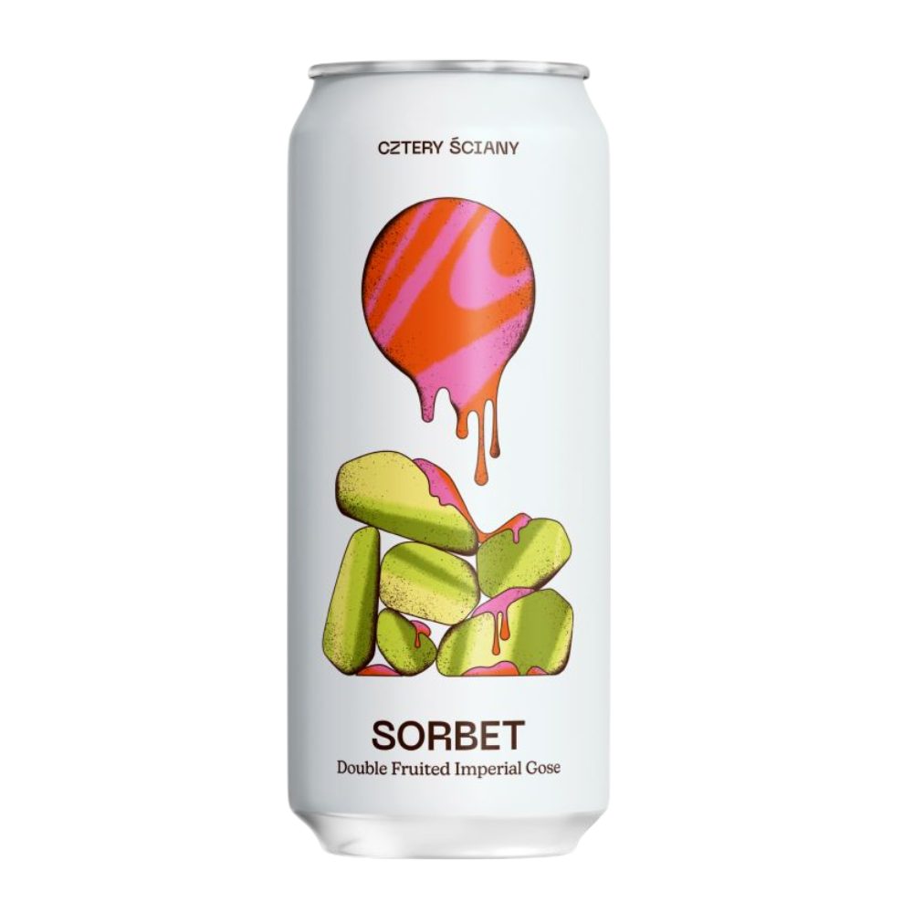 Piwo Browar Cztery Ściany Sorbet Double Fruited Imperial Gose 5,2% 500 ml puszka DRS