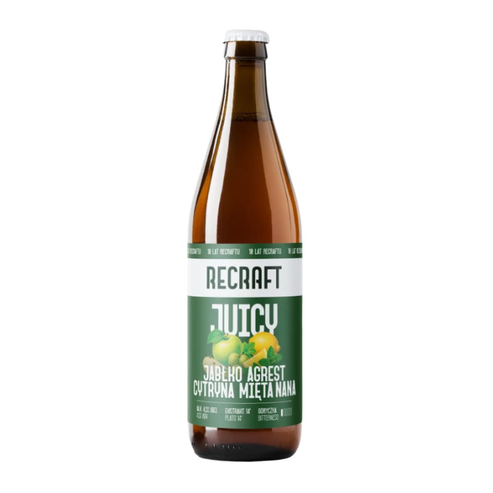 Piwo Recraft Juicy Sour Jabłko, Agrest, Cytryna, Mięta Sour Ale 4,5% 500 ml