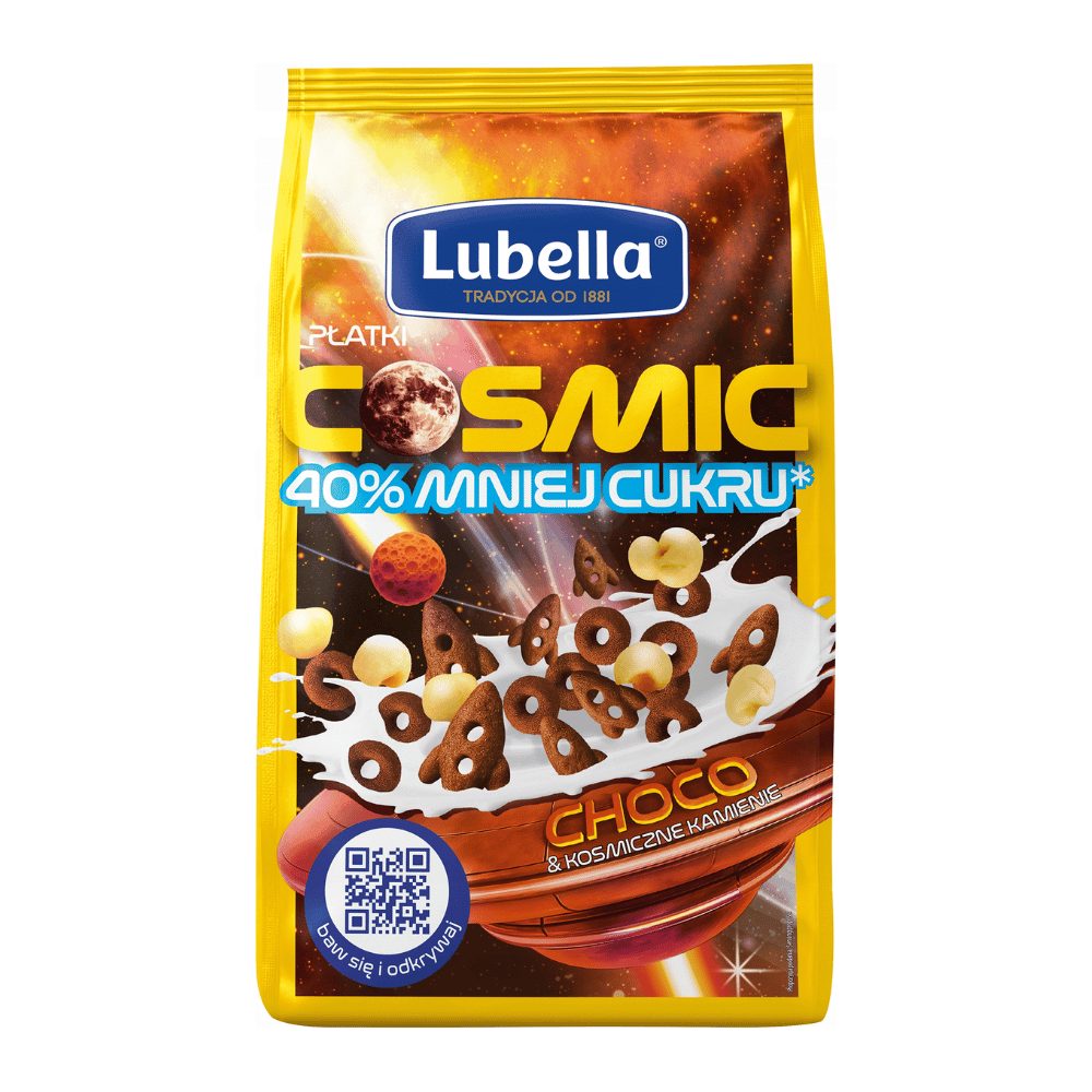 Lubella Cosmic Płatki rakiety i kółka czekoladowe 350g
