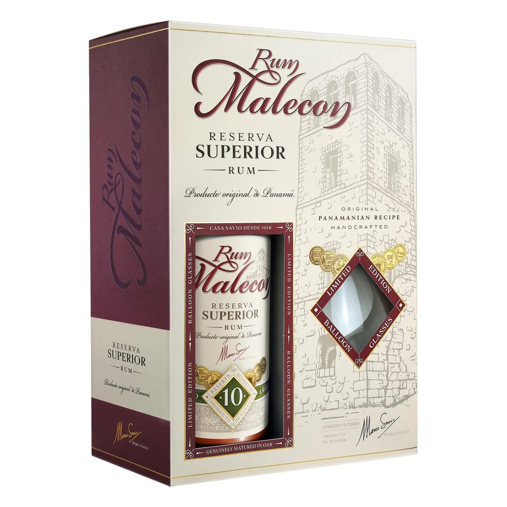 Rum Malecon Reserve Superior 10 Yo + 2 Kieliszki 40% 700 ml