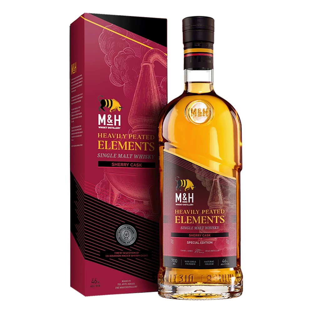 Whisky M&H Heavily Peated Elements Sherry Single Malt 46% 700 ml Kartonik