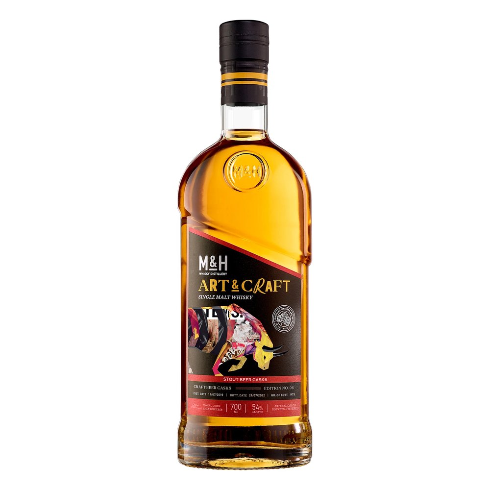 Whisky M&H Arts&crafts Stout Beer Single Malt 54% 700 ml