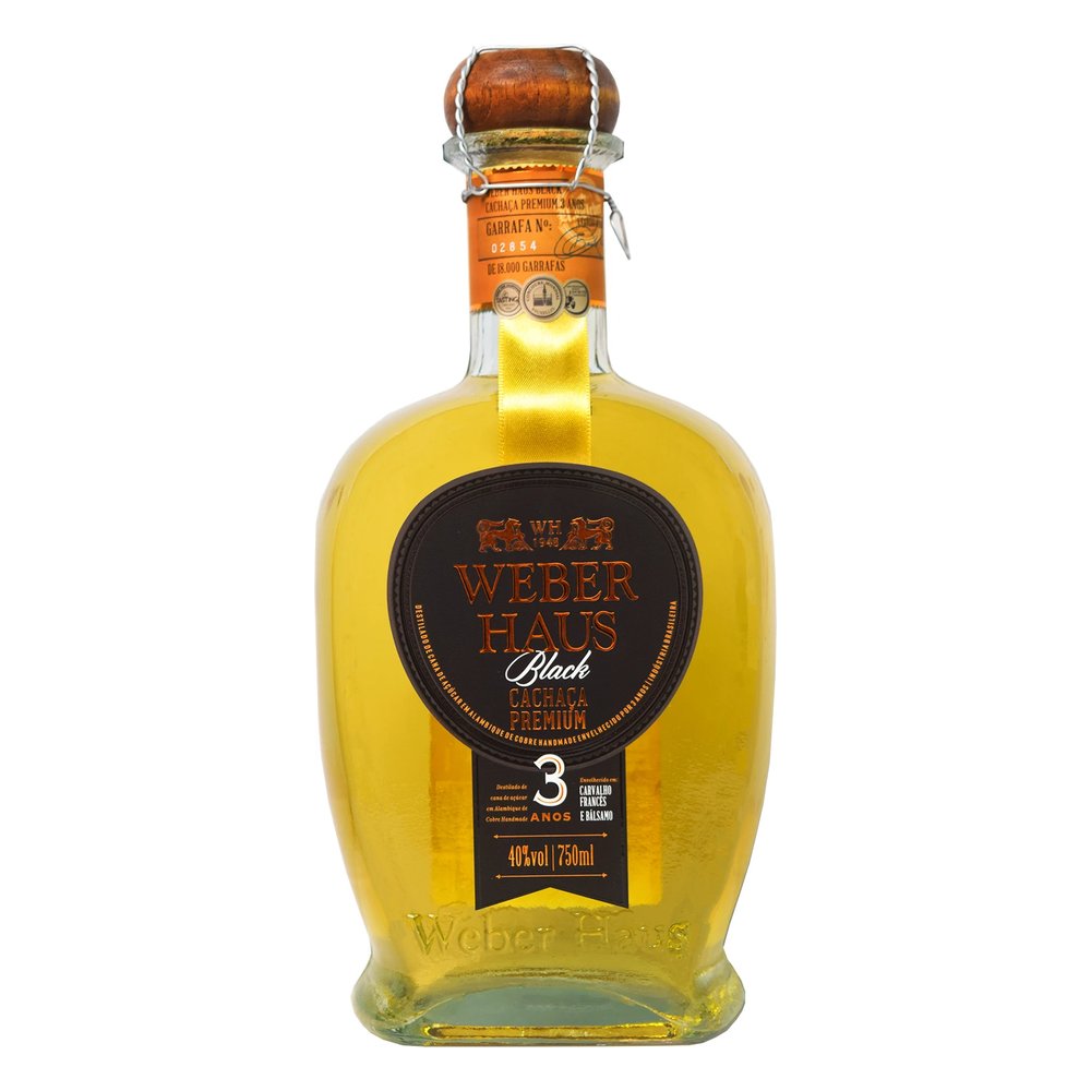 Cachaca Weber Haus Premium Black 3 Anos 40% 700 ml