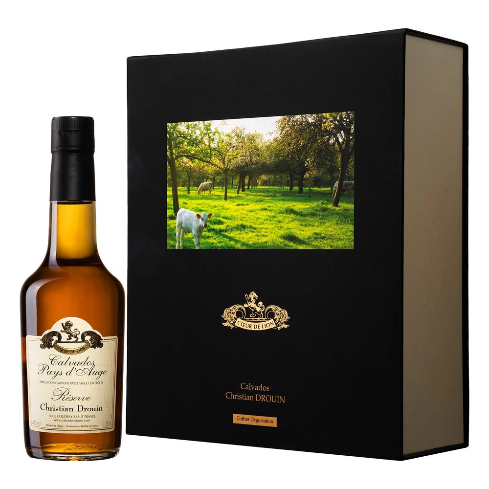 Calvados Drouin Reserve 40% 350 ml + 2 kieliszki