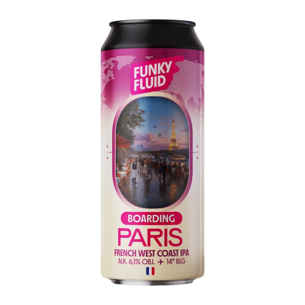 Piwo Funky Fluid Boarding Paris French West Coast IPA 6,1% 500 ml puszka DRS