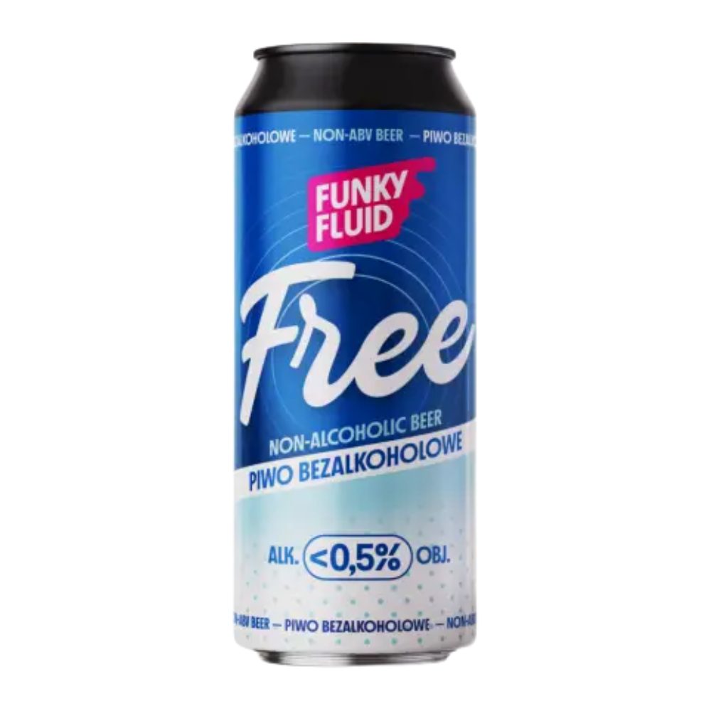 Piwo Funky Fluid Free Lager 0% 500 ml puszka DRS