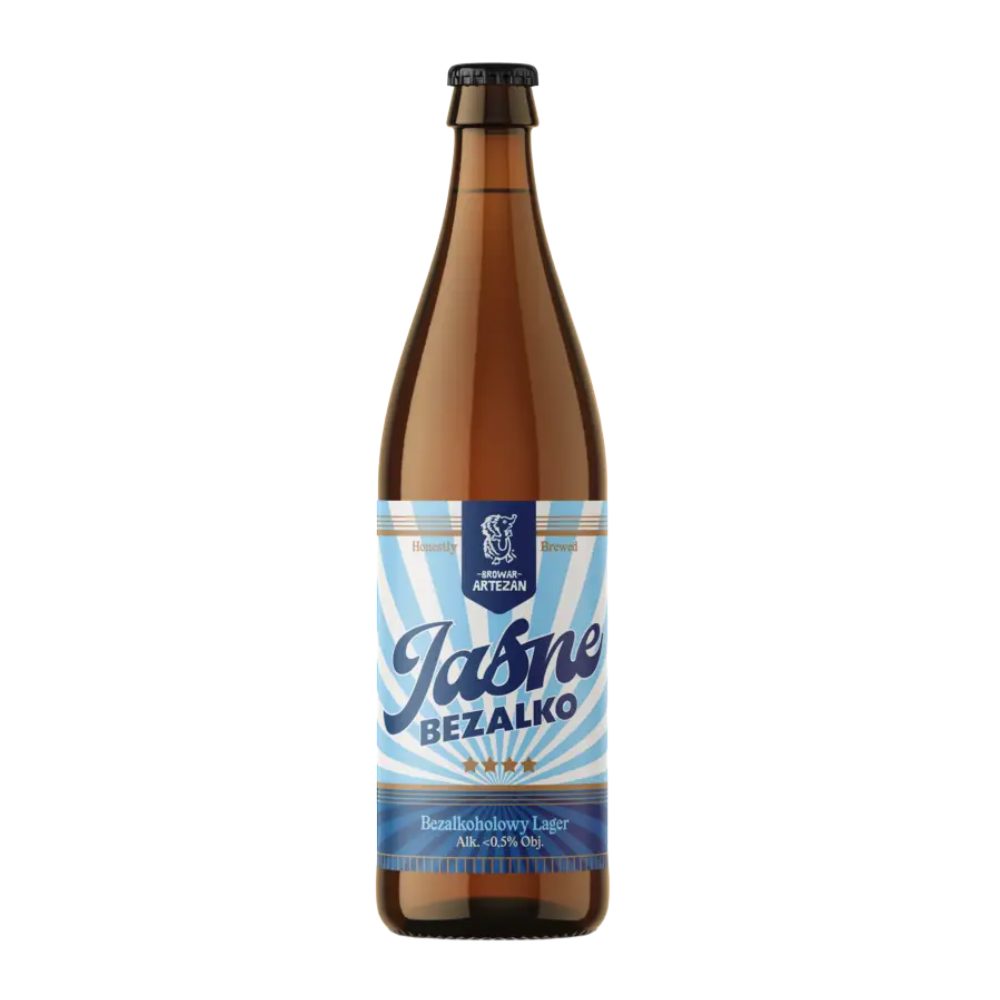 Piwo Artezan Jasne Bezalko Lager 0% 500 ml