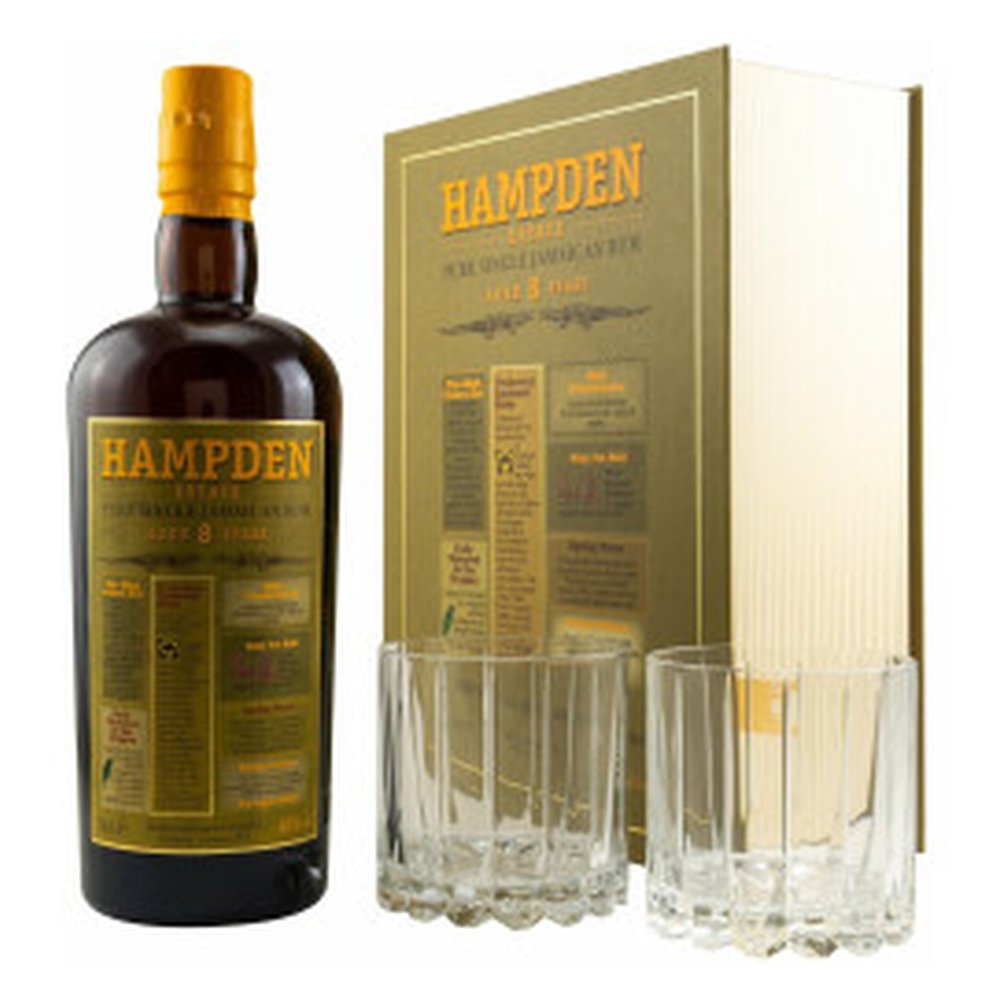 Rum Hampden Estate Jamaican 8YO +2 Szklanki 46% 700 ml