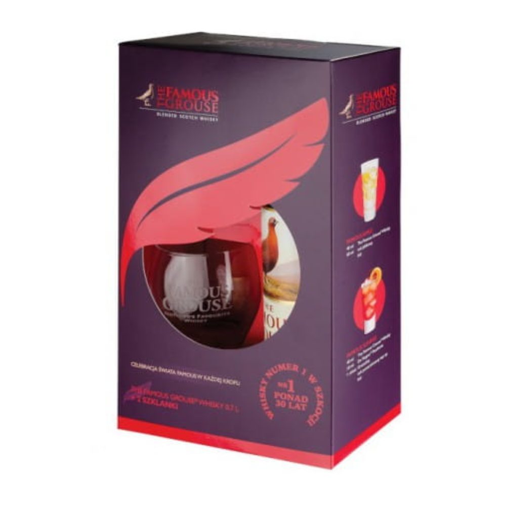 Whisky Famous Grouse + 2 szklanki 40% 700 ml