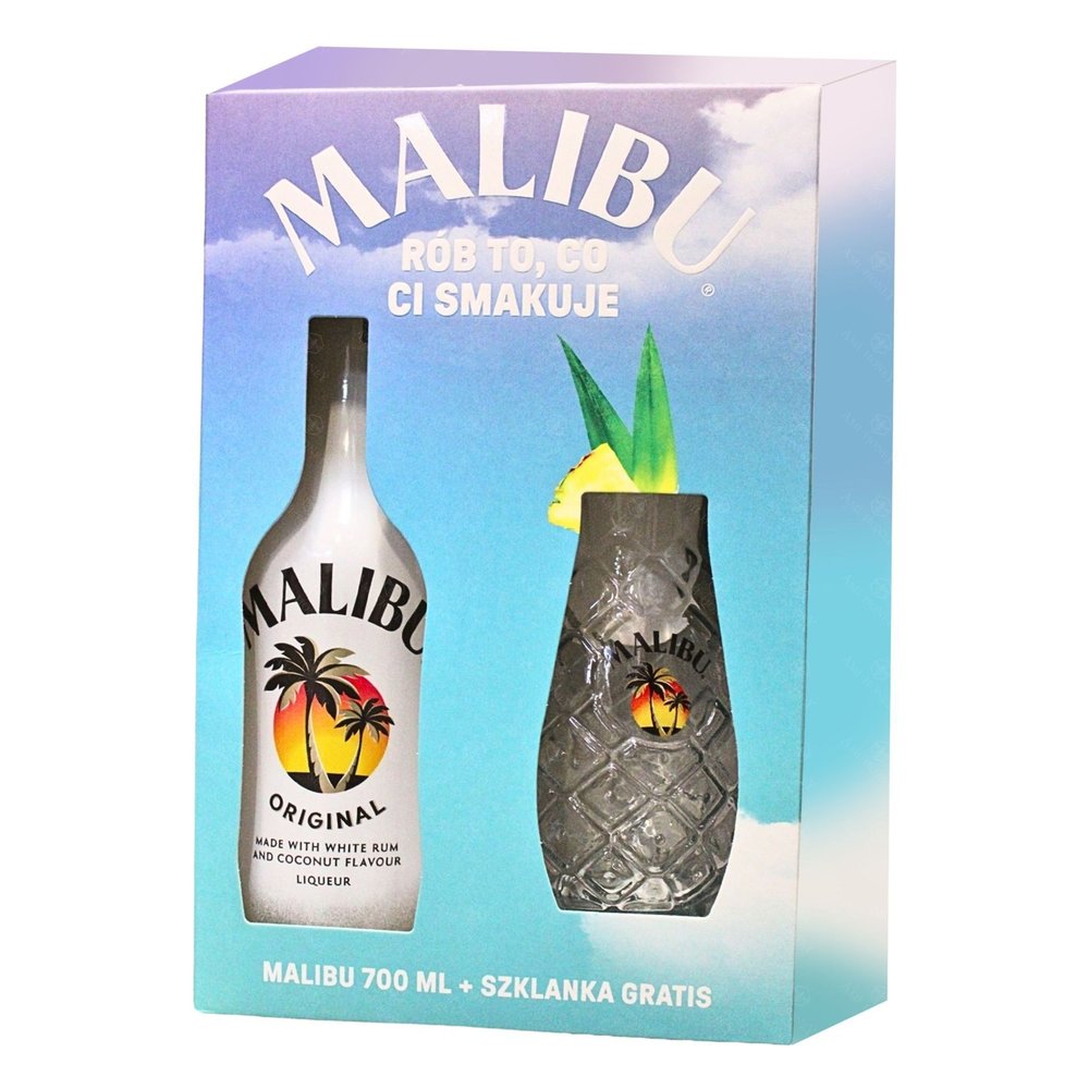 Likier Malibu + szklanka 21% 700 ml