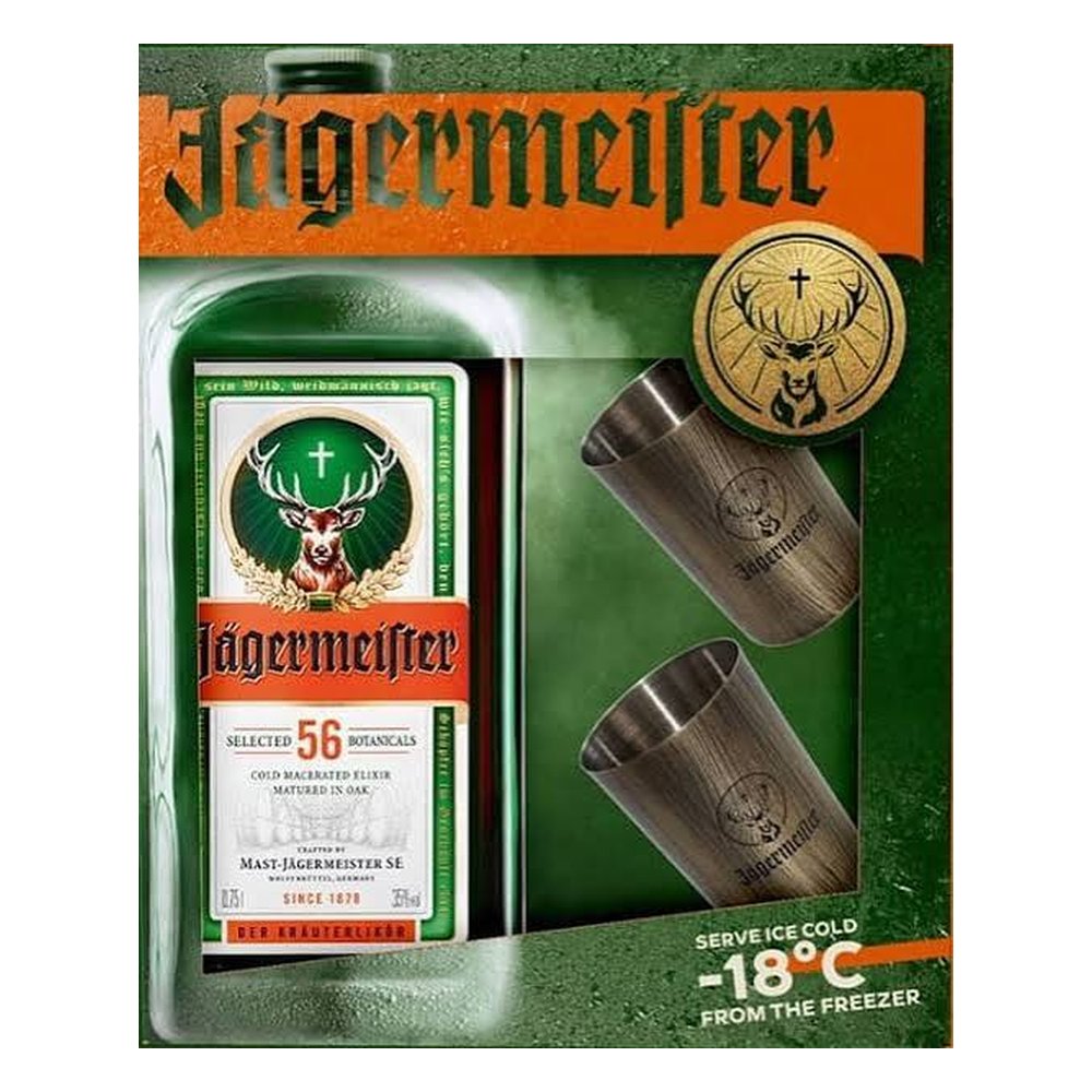 Likier Jagermeister + 2 Kieliszki Złote 35% 700 ml