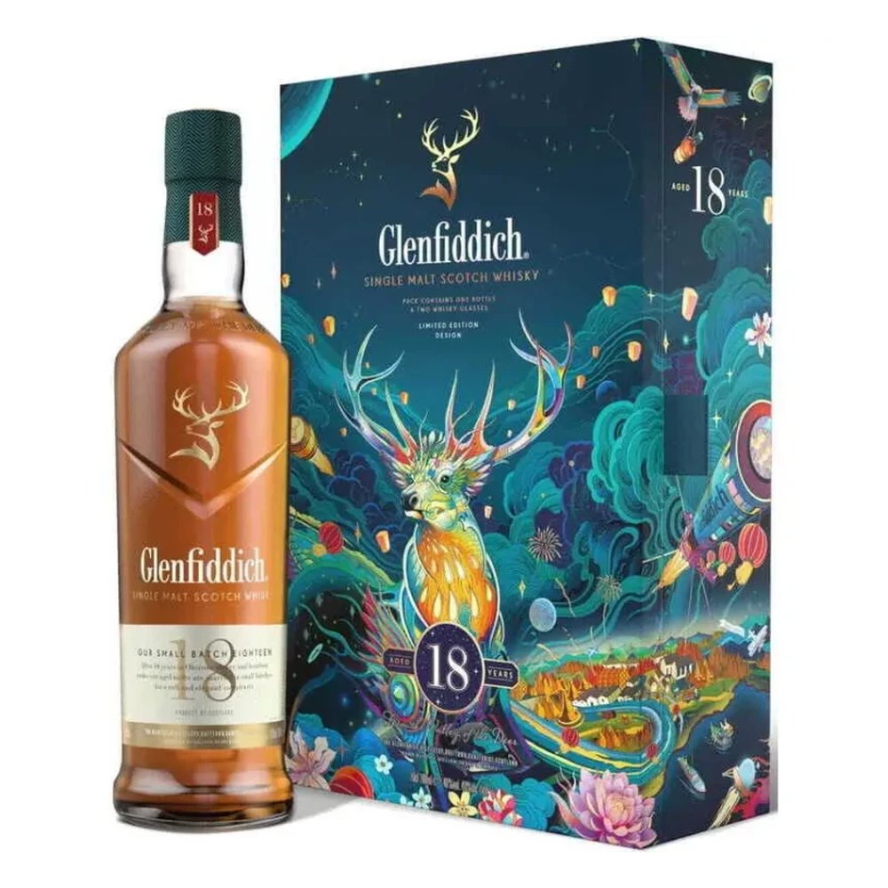 Whisky Glenfiddich 18 YO Small Batch Reserve + 2 szklanki 40% 700 ml