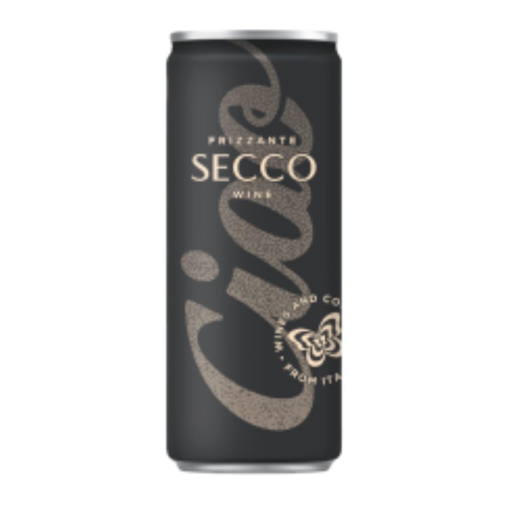 Wino musujące Ciao Secco Frizante 10,5% białe słodkie 200 ml puszka